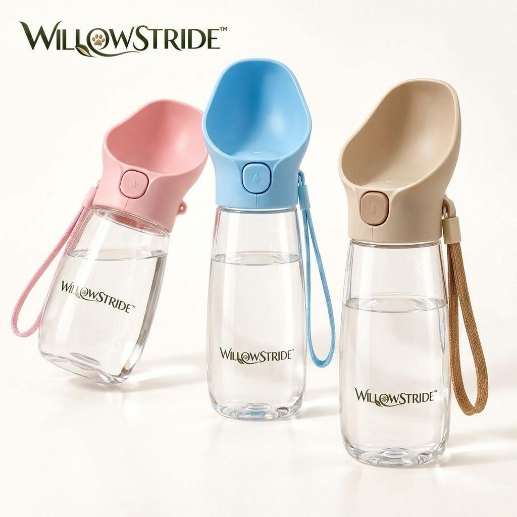 WILLOWSTRIDE™ Portable Dog Water Bottle with Drinking Trough