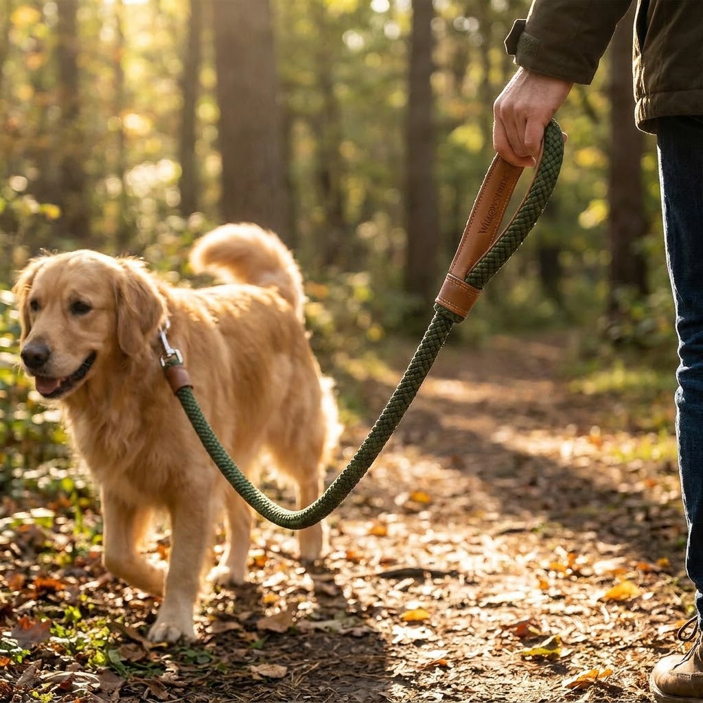 WILLOWSTRIDE™ Braided Rope Dog Leash with Padded Handle