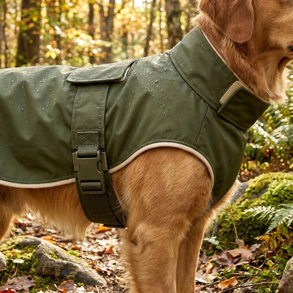 WILLOWSTRIDE™ Olive Dog Raincoat with Adjustable Straps