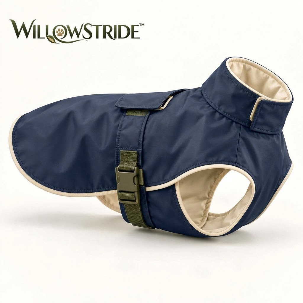 WILLOWSTRIDE™ Olive Dog Raincoat with Adjustable Straps