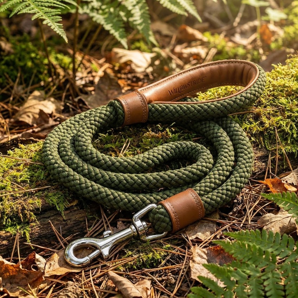 WILLOWSTRIDE™ Braided Rope Dog Leash with Padded Handle