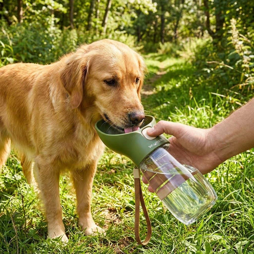 WILLOWSTRIDE™ Portable Dog Water Bottle with Drinking Trough